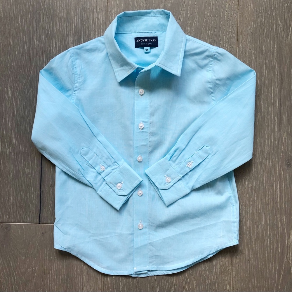 ANDY & EVAN Size 3T Light Blue Button-Up Shirt